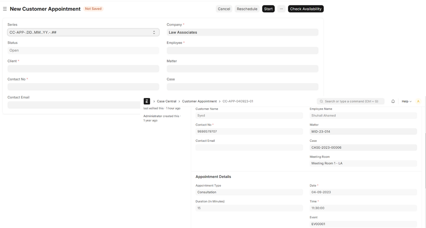 <h4>Appointment Management